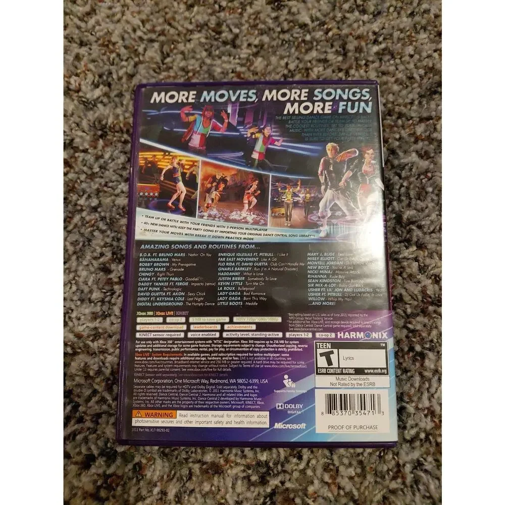 Dance Central 2 Microsoft Xbox 360, 2011, Kinect Video Game